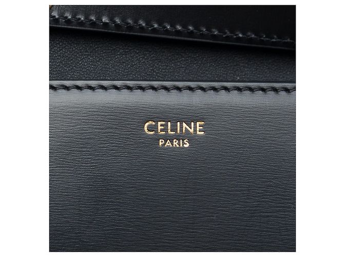 Céline Borsa a tracolla Celine Trapeze Strass Triomphe in pelle di vitello lucida nera Nero - vista 5