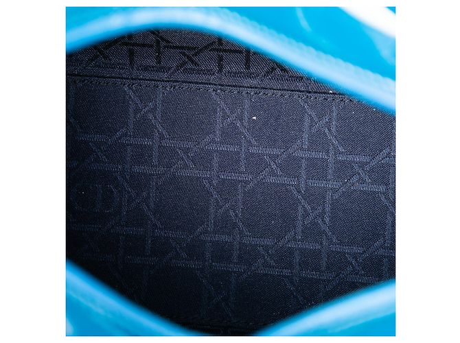 Lady Dior Cannage in vernice blu, misura Medium - vista 4