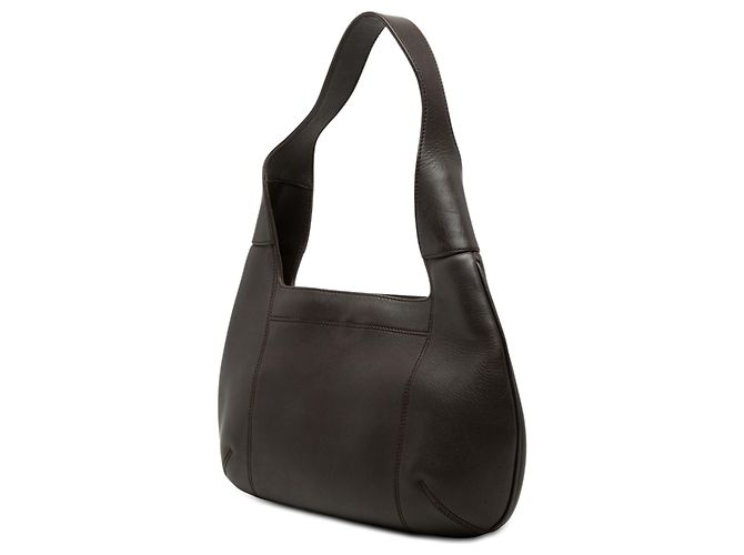 Salvatore Ferragamo Ferragamo Borsa Hobo Gancini in pelle di vitello marrone Marrone scuro - vista 2