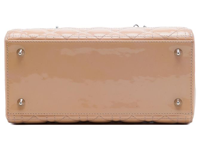 Dior Marrone Medium Patent Cannage Lady Dior Carne - vista 3