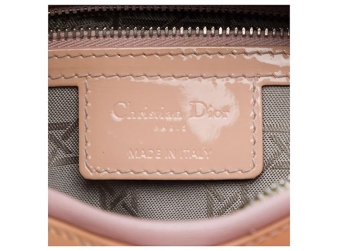 Dior Marrone Medium Patent Cannage Lady Dior Carne - vista 5