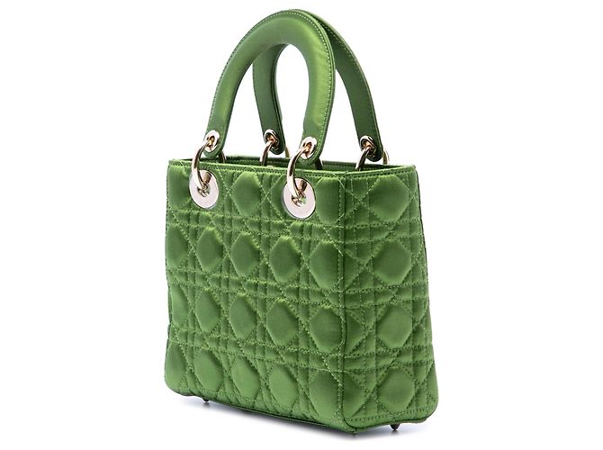 Dior Verde Piccola Satin Cannage My ABCDior Lady Dior - vista 2