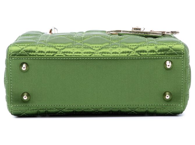 Dior Verde Piccola Satin Cannage My ABCDior Lady Dior - vista 3