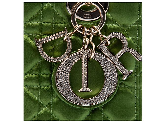 Dior Verde Piccola Satin Cannage My ABCDior Lady Dior - vista 5