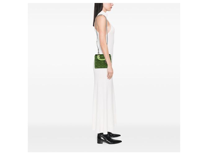Dior Verde Piccola Satin Cannage My ABCDior Lady Dior - vista 6