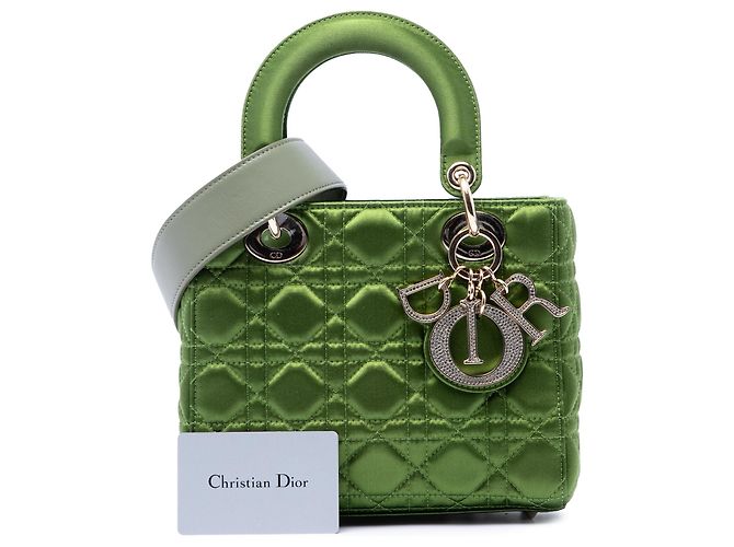Dior Verde Piccola Satin Cannage My ABCDior Lady Dior - vista 7