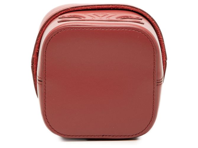 Céline Celine Borsa Cuir Triomphe Box in pelle di vitello rossa Small Rosso - vista 3