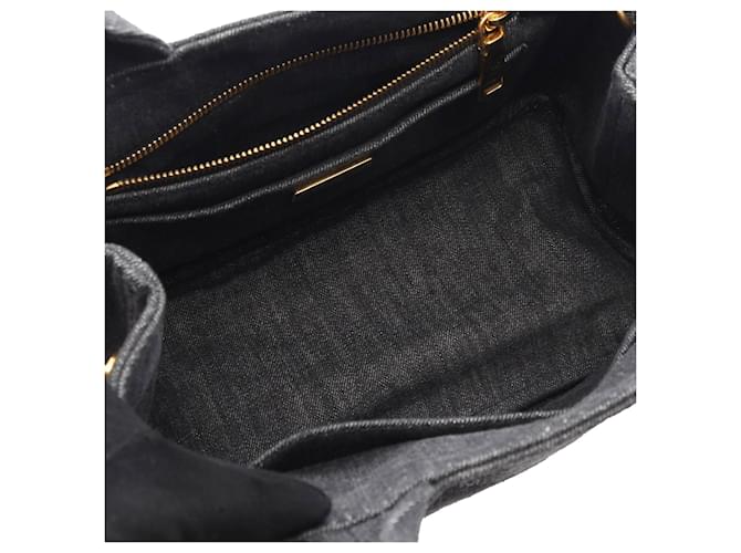 Borsa Prada Gray Small Canvas Canapa Logo Marrone - vista 3