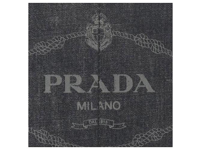 Borsa Prada Gray Small Canvas Canapa Logo Marrone - vista 6