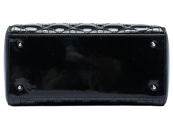 Dior Lady Dior Cannage nero medio in vernice - vista 3
