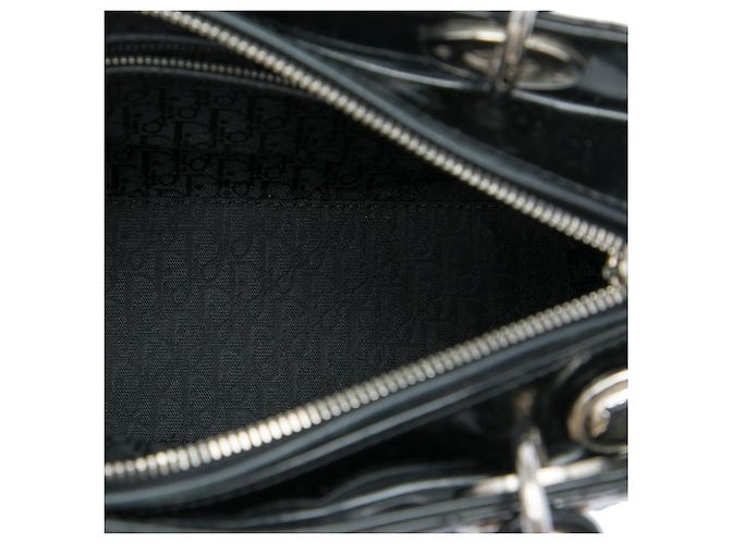 Dior Lady Dior Cannage nero medio in vernice - vista 4