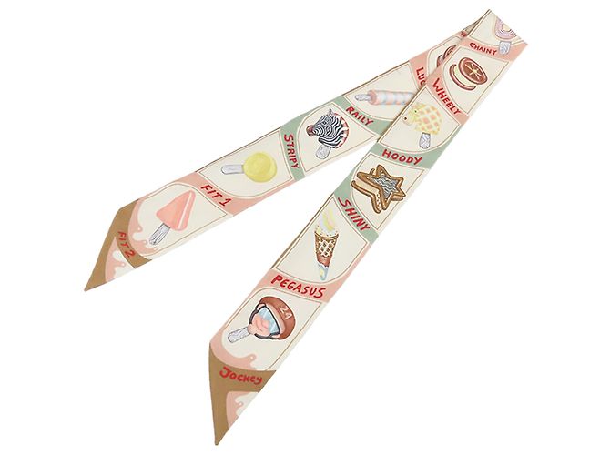 Hermès Seidentuch Twilly Beige Funny Ice Cream - Ansicht 2