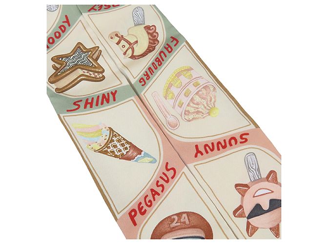 Hermès Seidentuch Twilly Beige Funny Ice Cream - Ansicht 4