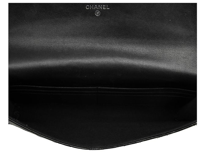 Chanel Black CC Quilted Patent Classic Flap Long Wallet - view 4