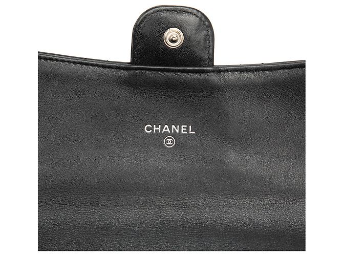 Chanel Black CC Quilted Patent Classic Flap Long Wallet - view 5