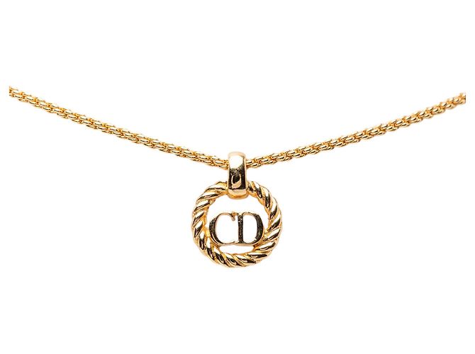 Dior Gold CD Logo Twist-Rundanhänger Halskette, vergoldet Golden - Ansicht 2