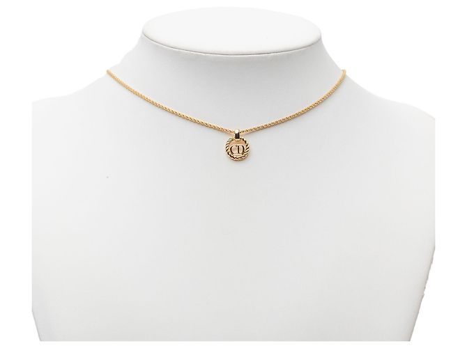 Dior Gold CD Logo Twist-Rundanhänger Halskette, vergoldet Golden - Ansicht 5