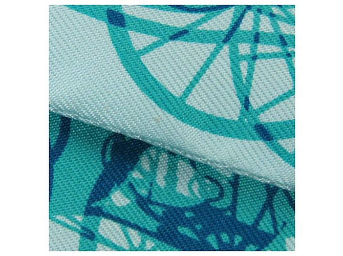 Hermès Seidentuch Twilly Blue Rayons X Carriage Blau Türkis - Ansicht 7