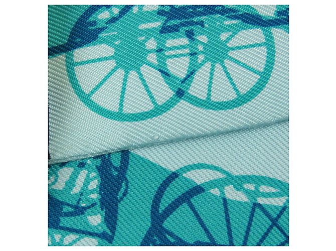 Hermès Seidentuch Twilly Blue Rayons X Carriage Blau Türkis - Ansicht 8