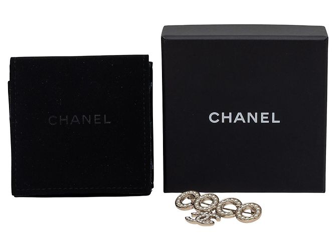 Chanel Gold CC Gold Plated Faux Pearl Coco Dangle Brooch Golden - view 4