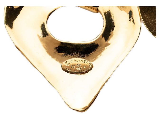 Collana con pendente Chanel Gold CC placcato oro Double Heart D'oro - vista 3