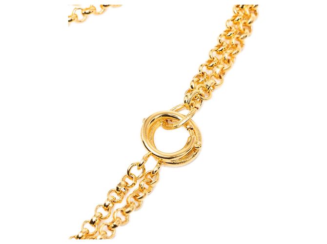 Collana con pendente Chanel Gold CC placcato oro Double Heart D'oro - vista 5