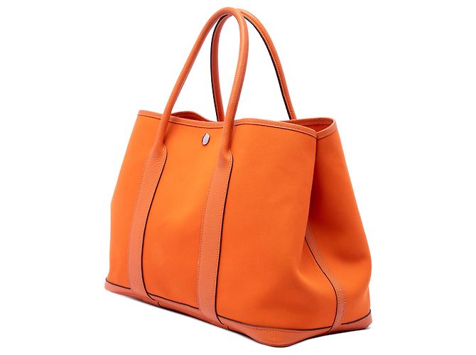 Hermès Garden Party 36 in Toile Orange e Negonda Arancione - vista 2