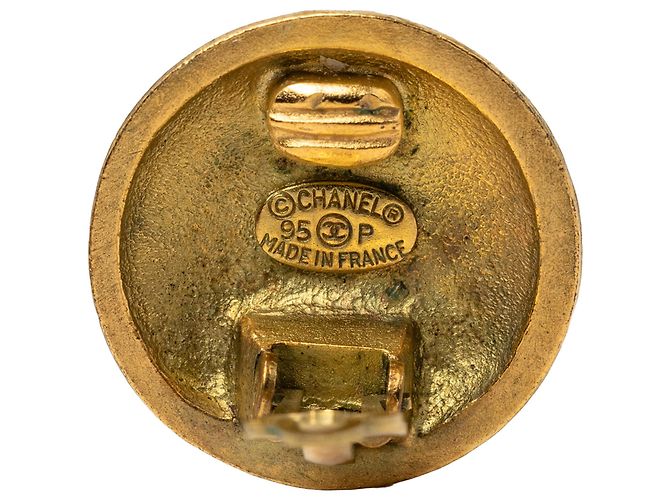 Orecchini Chanel Gold CC placcati oro tondi con clip D'oro - vista 3