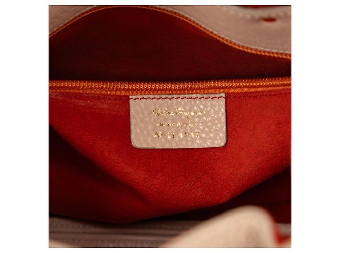 Salvatore Ferragamo Bolsa de ombro Ferragamo em couro granulado marrom Carne - vista 5