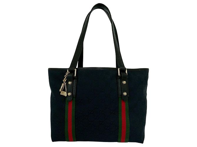 Gucci Jolicoeur Tote aus schwarzem GG Canvas - Ansicht 2