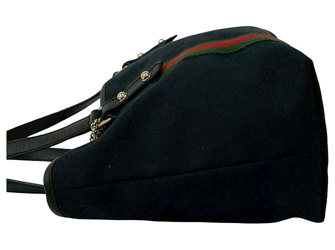 Gucci Jolicoeur Tote aus schwarzem GG Canvas - Ansicht 8