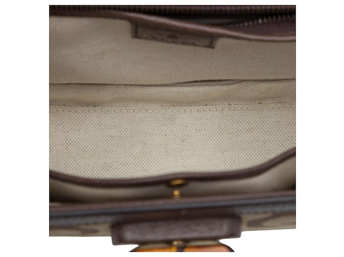 Borsa Gucci Beige Small Jumbo GG Canvas Bamboo 1947 - vista 4