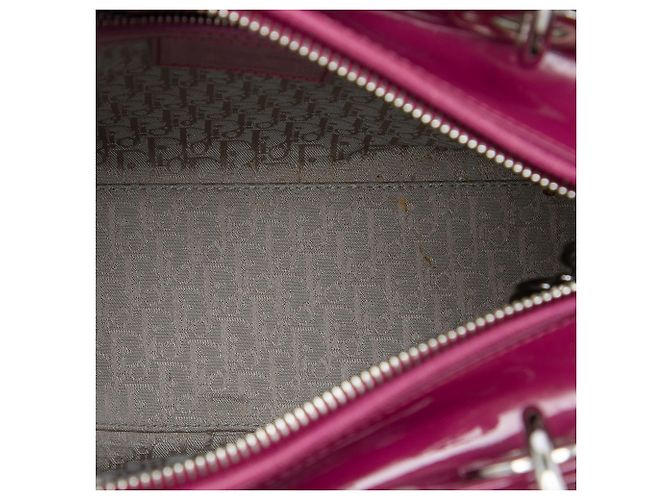 Lady Dior Cannage in vernice rosa, misura Medium - vista 4