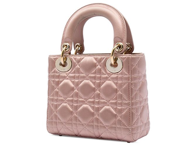 Lady Dior Mini in raso rosa con cristalli Swarovski Cannage - vista 2