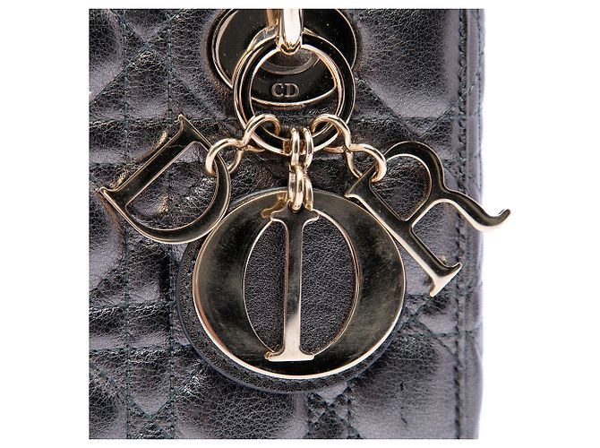 Dior Grau Kleines Metallic Lambskin Cannage My ABCDior Lady Dior Braun - Ansicht 5
