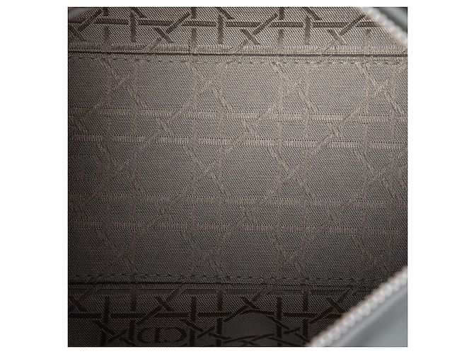 Dior Lady Dior aus metallischem Lammleder Cannage in Grau Medium Braun - Ansicht 4
