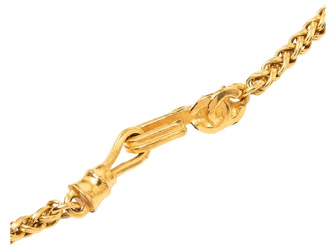 Collana con pendente a sfera filigrana CC placcato oro Chanel Gold D'oro - vista 5
