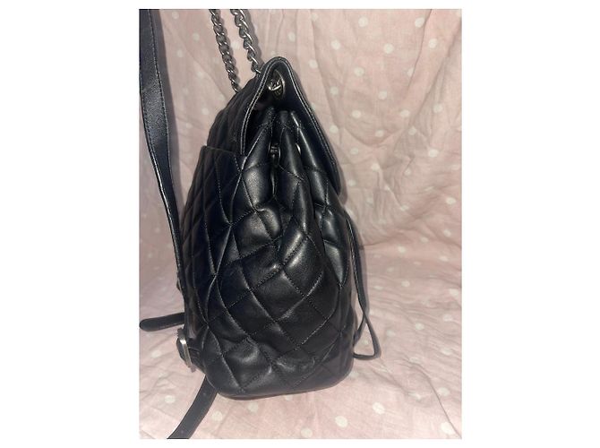 Chanel Quilted Black Leather Backpack - view 3