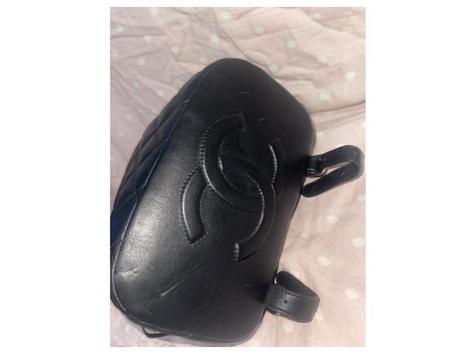 Chanel Quilted Black Leather Backpack - view 4