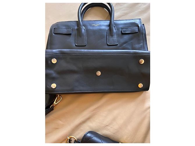 Saint Laurent Borsa Tote in pelle nera Nero - vista 2