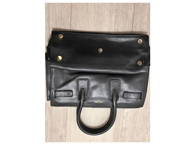 Saint Laurent Borsa Tote in pelle nera Nero - vista 3