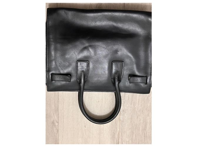 Saint Laurent Borsa Tote in pelle nera Nero - vista 4