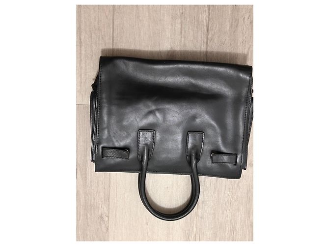 Saint Laurent Borsa Tote in pelle nera Nero - vista 5