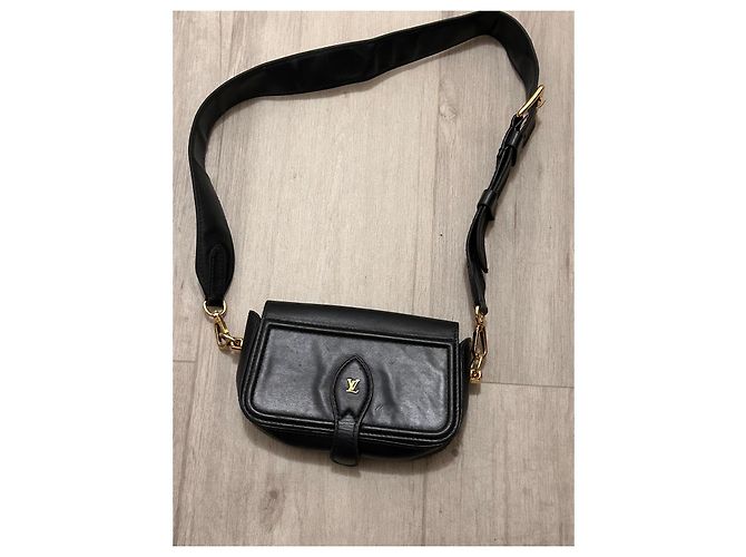 Louis Vuitton Borsa a Tracolla in Pelle Nera Nero - vista 4