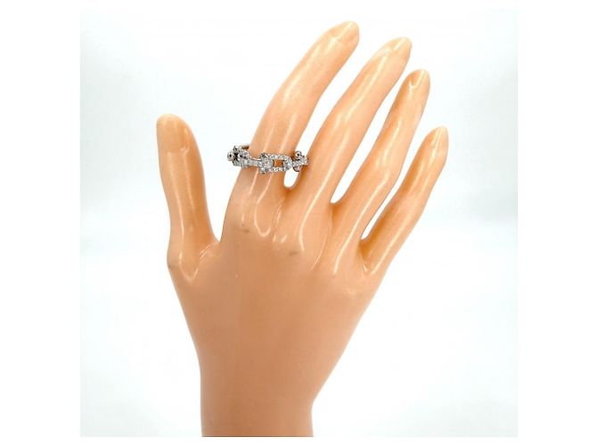 Anello a fascia in oro bianco 18K e diamanti Tiffany & Co. - vista 2