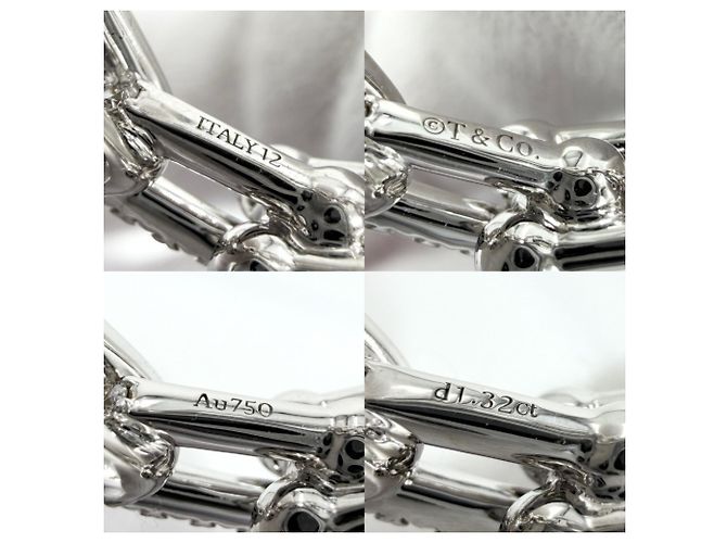 Anello a fascia in oro bianco 18K e diamanti Tiffany & Co. - vista 4