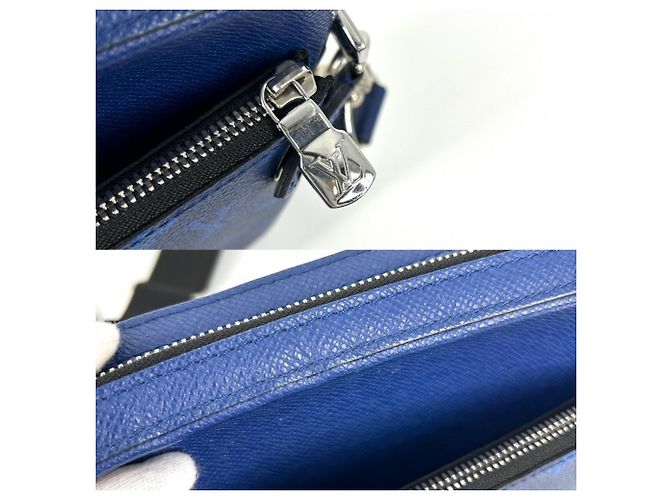 Borsa a tracolla Louis Vuitton Taigarama Trio Messenger Blu - vista 7