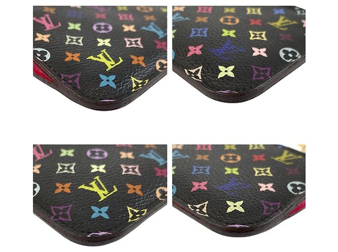 Louis Vuitton Monogram Multicolor Pochette Clé Noir Nero - vista 6
