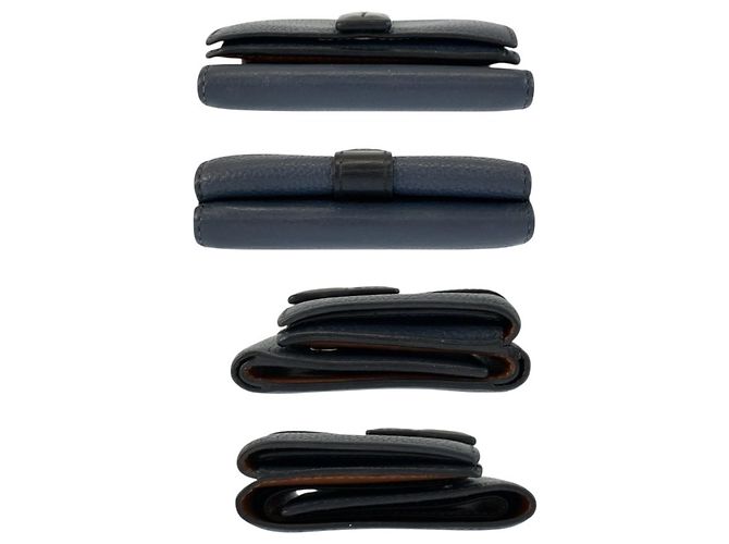 Portafoglio trifold Loewe in pelle marrone nero blu navy - vista 10