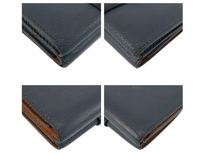 Portafoglio trifold Loewe in pelle marrone nero blu navy - vista 8